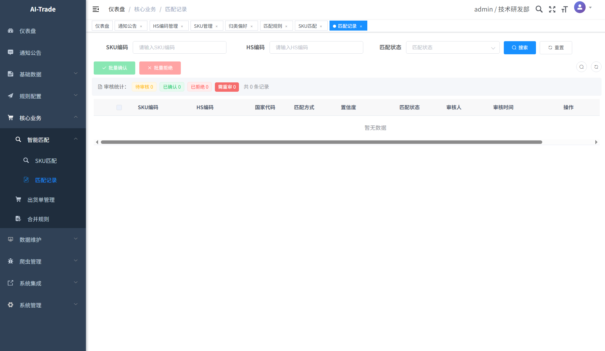 AI-CUSTOMS-SKU管理