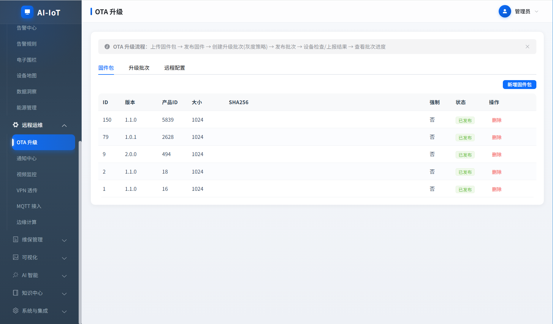 AI-IoT-OTA升级界面